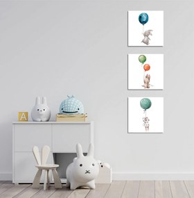 Pintura Decorativa em Tela FAH11 – Multicolor – 30 x 30 cm (3 Peças)