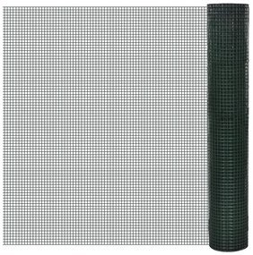 Cerca arame p/ galinheiro c/ revestimento PVC 25x1 m aço verde