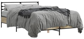 Estrutura de cama 140x190 cm derivados madeira/metal