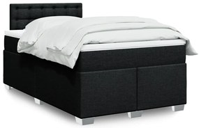 Cama boxspring com colchão 120x190 cm tecido preto