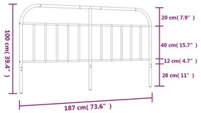 Cabeceira de cama 180 cm metal branco