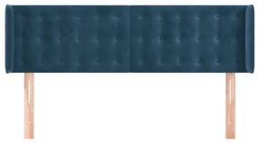 Cabeceira de cama c/ abas tecido 147x16x78/88cm azul-escuro