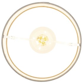 Luminária de teto com cúpula de linho taupe 25 cm - Combi branco Country / Rústico