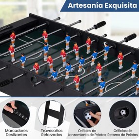 Mesa de matraquilhos dobrável em madeira com 22 jogadores para crianças 121 x 60,5 x 81 cm, 2 marcadores e 2 bolas para 2 a 4 jogadores – ideal para f