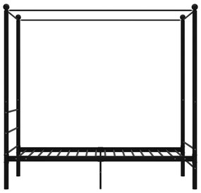 Estrutura de cama com dossel 100x200 cm metal preto