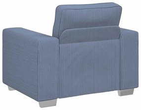 Poltrona tecido corduroy 60 cm azul