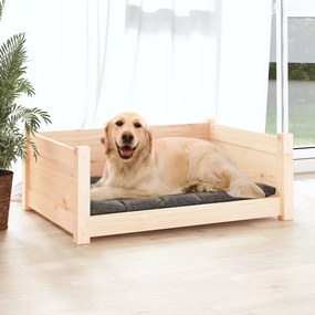 Cama para cães 75,5x55,5x28 cm madeira de pinho maciça