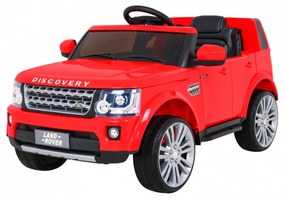 Carro elétrico para Crianças 12V Land Rover Discovery Rodas Eva, Assento de couro Vermelho