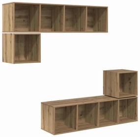 Conjunto de móvel de TV 4 pcs carvalho artisiano