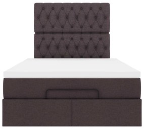 Estrutura de cama otomana com colchão 120x190cm castanho escuro