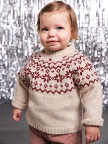 Camisola de Natal jacquard cápsula família, para bebé cru