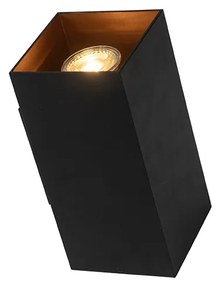 LED Candeeiro de parede inteligente preto com dourado quadrado incl. 2 Wifi GU10 - Sab Design