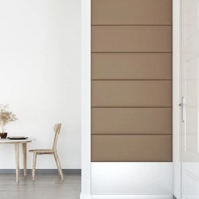 Painel parede 12pcs 90x30 cm couro artificial 3,24m² cappuccino