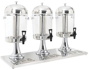 Dispensador triplo de sumo aço inoxidável 3 x 8 L