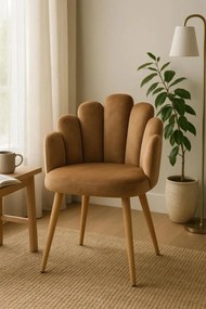 Cadeira Hand Veludo - Marrom