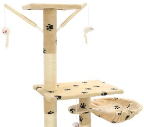 Arvore Arranhador com Postes em Sisal para Gatos de 230-250 cm - Bege