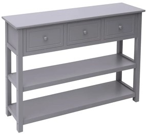 Aparador 108x30x76 cm madeira paulownia maciça cinzento