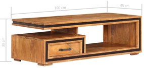 Mesa de centro 100x45x33 cm madeira de acácia maciça