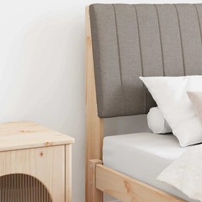 vidaXL Cabeceira estofada Cinzento-acastanhado 90 cm