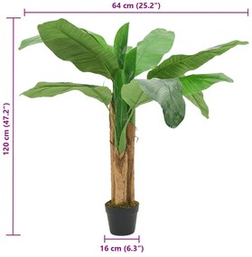 Bananeira artificial 9 folhas 120 cm verde