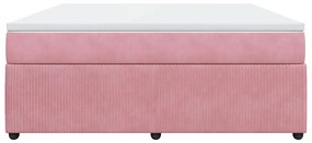 Cama com molas/colchão 180x200 cm veludo rosa