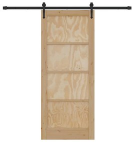 Porta Deslizante vidaXL com Conjunto de Hardware 83x202 cm Madeira Sól