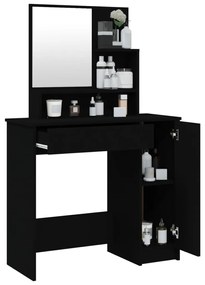 Toucador com espelho 86,5x35x136 cm preto