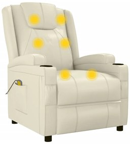 Cadeira de massagens couro artificial branco nata