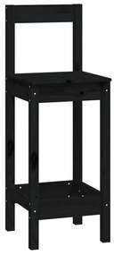 5 pcs conjunto de bar pinho maciço preto