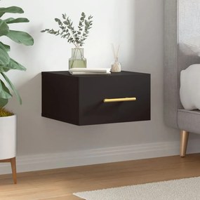vidaXL Mesa de cabeceira montagem na parede 35x35x20 cm preto