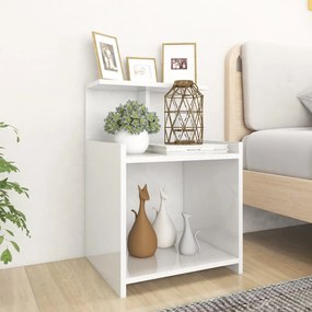 Mesa de cabeceira derivados de madeira branco brilhante