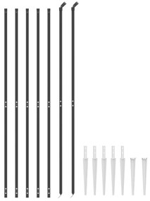 Cerca de arame com estacas de fixação 1,8x10 m antracite
