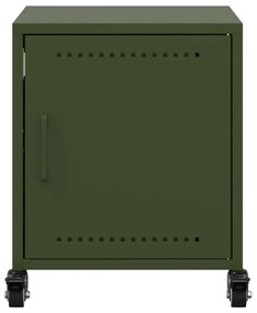 Mesa de cabeceira 36x39x43,5 cm aço verde-azeitona