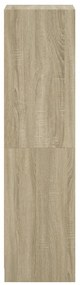 Aparador alto c/ porta de vidro 35x37x142 cm carvalho sonoma