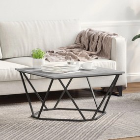 Mesa de Centro Cinza Sonoma 80x80x45 cm Madeira Engenharia