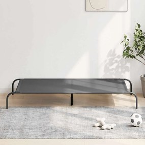 vidaXL Cama para cães elevada 150x90x20 cm Textilene e aço cinzento