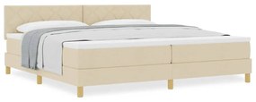 Cama Box Spring com Colchão Creme 200x200 cm Tecido