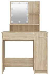 Toucador com LEDs 86,5x35x136 cm carvalho sonoma