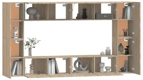 Conjunto móveis de TV 8 pcs madeira processada carvalho sonoma