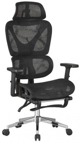 Cadeira de escritório LORRIS, alto, ergonômico, rede e assento preto