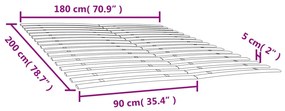 Estrados de ripas com 34 ripas 2 pcs 90x200 cm