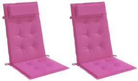 Almofadões p/ cadeira encosto alto 2 pcs tecido oxford rosa