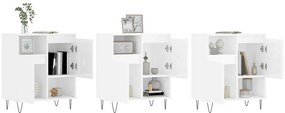 Aparadores 3 pcs derivados de madeira branco brilhante