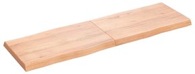 Tampo de mesa com bordas vivas carvalho tratado castanho-claro