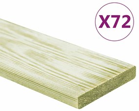 Tábuas de terraço 72 pcs 8,64 m² 1m pinho maciço impregnado