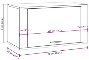 Sapateira de parede 70x35x38 cm derivados de madeira branco