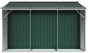 Abrigo de jardim 277x279x179 cm aço galvanizado verde