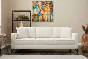 Sofá de 3 Lugares Berlin – Creme e Preto – 220 x 83 x 91 cm