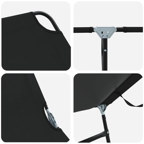 Espreguiçadeira Dobrável Portátil Preto Tecido Oxford 600D