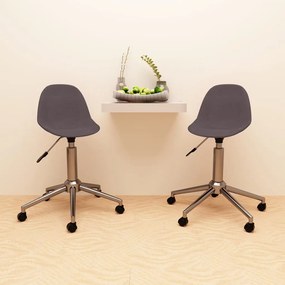 vidaXL Cadeiras de jantar giratórias 2 pcs tecido cinzento-acastanhado